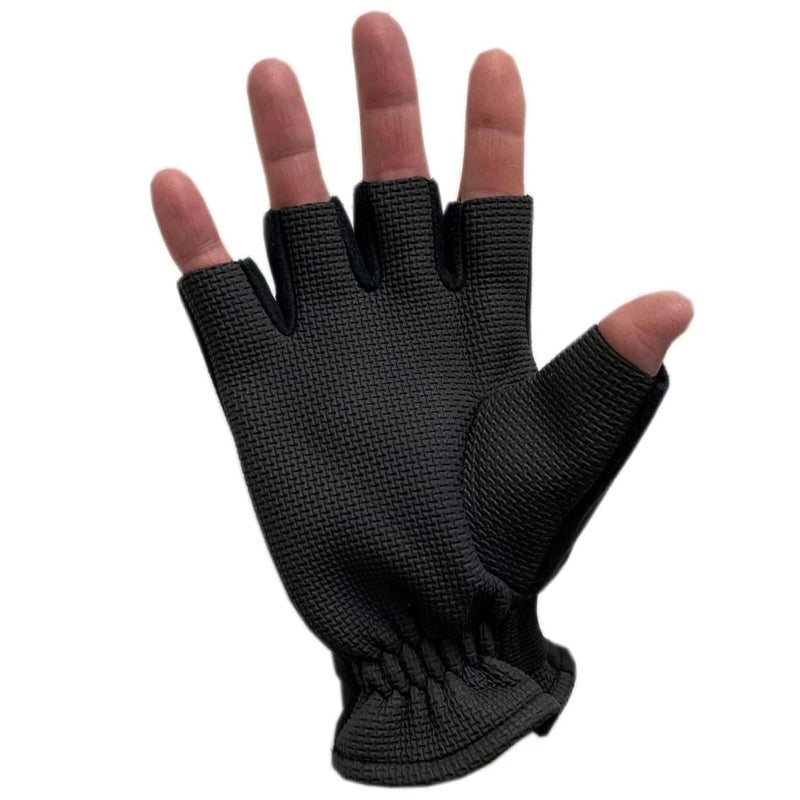 Glacier Glove قفازات صيد غير قابلة للانزلاق خفيفة الوزن وقابلة للتنفس بدون أصابع من غلاسيير غلاف للجنسين لنهر ألاسكا مع أساور مرنة | للأنشطة الخارجية، صيد الأسماك بالطيران، التجديف، المشي، أسود، متوسط - Image 2